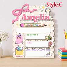 Placa Personalizada Primeiro Dia de Aula, Placa Último Dia de Aula, Etiqueta de Nome Personalizada, Placa Volta às Aulas, Quadro de Anúncio do Primeiro Dia de Aula, Materiais Impressos Gráficos, Volta às Aulas, Presente Personalizado, Marco - Cartão de registro escolar - Visão 29