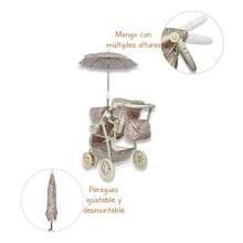 Carriola para Muñecas Diseño Moderno New Noni Modelo IS-9662 D Cochecito Plegable de Juguete para Niñas Accesorio para Juego de Rol y Simulación Ligero y Portátil Regalo Ideal para Cumpleaños y Fiestas - Caqui - Ver 5