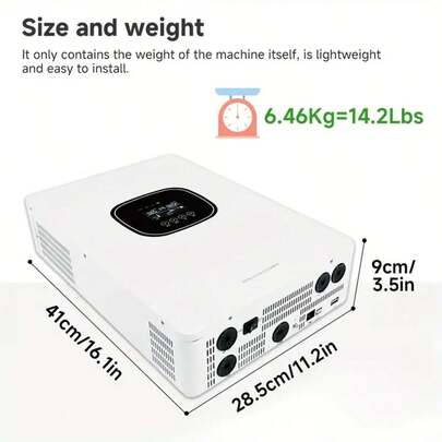 3600W Single Phase Dual Line Hybrid Inverter with 100A MPPT Solar Controller - 24V DC to 220/230V AC, Pure Sine Wave Technology, Compact Design for Off-Grid Lead-Acid Batteries, Ideal for Home & Small Business Use, Solar Inverter for Home Use, Versatile Electrical Device, Modern Electrical Unit, Durable Electrical Box, Without Battery