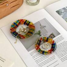 1 قطعة صينية مجوهرات من الزجاج الفسيفسائي، صحن زخرفي للأشياء الصغيرة، صينية لحفظ الخواتم، صينية عرض مجوهرات أنيقة لمنضدة الزينة أو ديكور المدخل