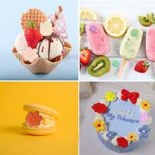 1 件硅胶花巧克力模具雏菊郁金香花蝴蝶结模具用于糖果、果冻、冰块、布丁、肥皂、饼干制作，可重复用于烘焙甜点 - 彩色 - 查看 2