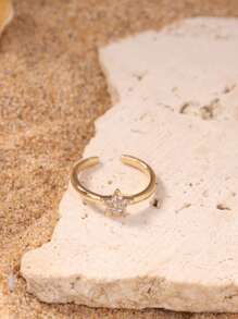 1PC/3PCS Sparkly Golden Toe Ring Set – Heart Star Crown Shapes Dainty Adjustable Foot Jewelry For Women Summer Beach Wear