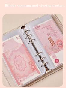 1 件现金储蓄簿，布面封面，大容量家庭财务储蓄袋，男女通用会计笔记本，可拆卸页面，家庭财务布面笔记本