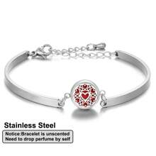 New Stainless Steel Tree Of Life Aromatherapy Bracelet, Mini Hollow Pendant Diffuser, Adjustable Chain, Fragrance Essential Oil Diffuser Bracelet, Unscented Aromatherapy Jewelry Gift, Women & Couples DIY Accessory