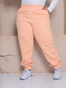 Women's Plus Size Sweatpants - Rosa vieja - Ver 1