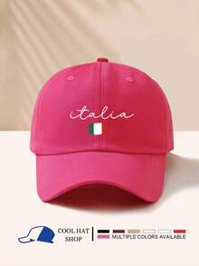 1pc Italia Italy Flag Print Sun Hat, Casual Adjustable Visor Hat, Fashion Versatile Sunscreen Gift For Family, Vacation - Baseball Cap - View 2
