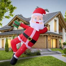 11.8 FT Inflatables Lying Santa Claus Outdoor Decorations, Blow Up Giant Inflatables Sleeping Santa Claus With LED Lights For Eaves Roof Garden Lawn Xmas Winter Party Holiday Indoor & Outdoor Decor - 查看 5