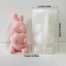 1 Stück süße Kaninchen Silikon Form für DIY Kerzenherstellung - perfekt für kreative Hobbykünstler, Scentsy Kerzen, Seifenherstellung und Bürodeko, Zubehör für kreative Hobbykünstler | verspieltes Design