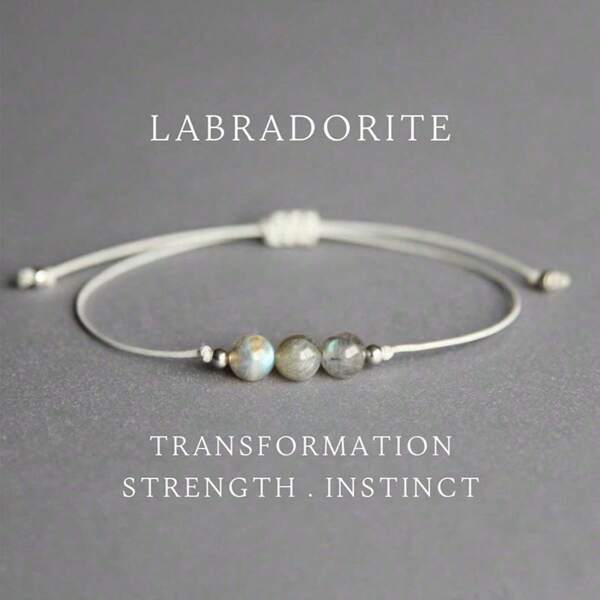 Sporty Natural Stone Labradorite Gemstone Bracelets For Women New In Summer Boho Tie Dye Brown Bangles Bracelts Unisex For Friends Travel Halloween Scene Gifts Hoco Jewelry