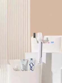 1 pieza Caja de almacenamiento montada en la pared, gran organizador de gabinete de puerta de suministros de baño sin perforación