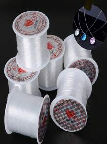 0.3mm Non-Elastic Fishing Wire (Approx. 60m) - Diy Bead Material/Jewelry Making Wire Transparent Polyamide/Nylon/Crystal Fishing Wire/DIY Bead Jewelry Material Accessories Transparent Wire Handmade Wire Crystal Fishing Wire Elastic Fishing Wire. - White - View 9