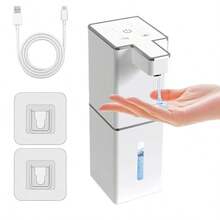 DONASIRA Dispensador de sabonete em espuma sem toque, Dispensador automático de sabonete líquido, Dispensador de sabonete de cozinha, Novo dispensador de sabonete quadrado com janela de visualização, Oferecendo opções de líquido e espuma, Montado na parede ou na bancada, Carregamento USB tipo C unificado, 4 volumes de líquido ajustáveis, Adequado para escritório, hotel, casa, escola e outros cenários - preto ou branco - Ver 14