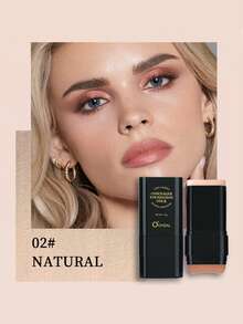 1Pc OCHEAL Dual-Ended Foundation Concealer Stick | Sponge Brush + Solid Foundation Cream 2-In-1 | Long-Lasting, Non-Transfer | Creamy Texture | Moisturizing & Lightweight | Conceals Blemishes, Brightens Skin, Contours | Creates Flawless Skin | Must-Have Makeup - 彩色 - 查看 8