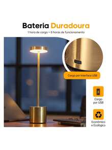 3-Tone Table Lamp Luxurious Bedside Rechargeable Lampshade LED Desk Bedroom Lamp - White - View 5