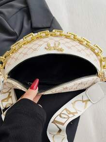 Bolsa de Cintura/Bolsa Transversal Conectada por Corrente Acrílica Casual e da Moda, Versátil Retrô, Presente de Natal