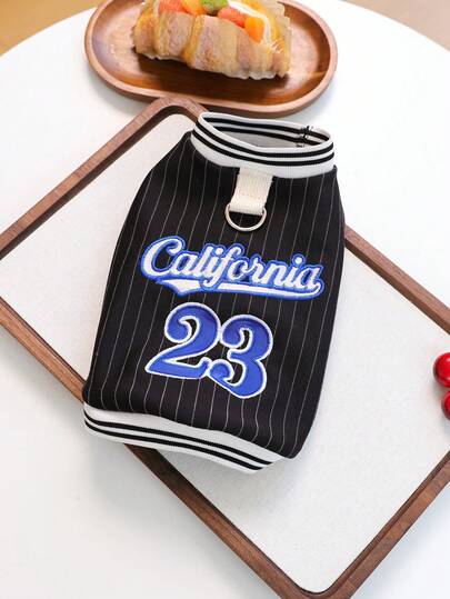 1pc Pet Clothes, Dog/Cat Apparel, Cute Outfit For Small Dogs, Warm & Comfortable, California 23 Jersey For Autumn/Winter