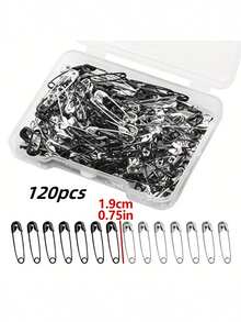 260pcs Anti-Rust Silver Pins, 120pcs/Box Mini Safety Pins Suitable For DIY Crafts Sewing Accessories, Clothing And Crafts - Black And White - Durable And Rust-Proof, Bridal Wedding Corsage Pins, Student Handmade DIY School Supplies Set, Halloween Decoration, Christmas Decoration