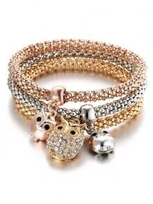 3 Pieces/Set Minimalist, Elegant And Casual Women's Alloy Bracelet - 銀色 - 查看 2