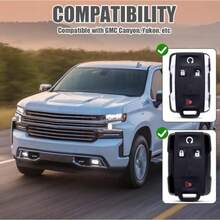 D2PCS Silicone 4Button Smart Key Fob Cover Compatible With 20142019  Colorado Sierado Suburban Tahoe And GMC Canyon Sierra Yukon Car Key Fob Case For Replacement Or Spare7001 - như hình ảnh - Xem 4