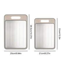 2Pcs (Large+Small) Defrosting Board, 4 In 1 Defrosting Board, Double Sided Chopping Board With Garlic Grind Knife Grind, Fast Defrosting Chopping Boards Defrosting Tray For Fast Thaw Meat & Food - Multicolor - View 2