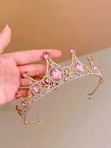 1件复古欧式新娘蓝色水晶皇冠优雅头饰，适合搭配婚纱、头巾、盘发、宫廷风、生日派对、表演服装、化装舞会、万圣节、圣诞节装饰、万圣节配饰、节日、锐舞派对配饰、皇冠、头饰、发饰、花环、发饰、发藤、发圈、金色皇冠、金色头饰、万圣节发箍、圣诞礼物、头饰皇冠、准新娘 - 彩色 - 查看 3
