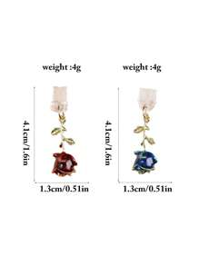 1 pezzo Tappo antipolvere con fiore di rosa 3D multicolore, accessorio pendente in metallo lega di stile retrò romantico di alta moda Y2K, ornamento trasparente in silicone per telefono, auricolare, tablet, Kindle, regalo ideale per San Valentino, per coppie e migliori amici, impermeabile e anti-polvere per porta di ricarica, compatibile con Lightning/Type-C, protegge saldamente la porta di ricarica