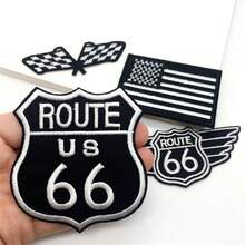 4pcs Embroidery Patches Appliques For Clothing DIY Iron On Patches For Clothes Jeans Jacket Accessories. - Black and White - View 6