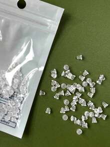 100pcs Clear Earring Backs For Women - Hypoallergenic Plastic Earring Stoppers, Secure Fit For Daily Jewelry