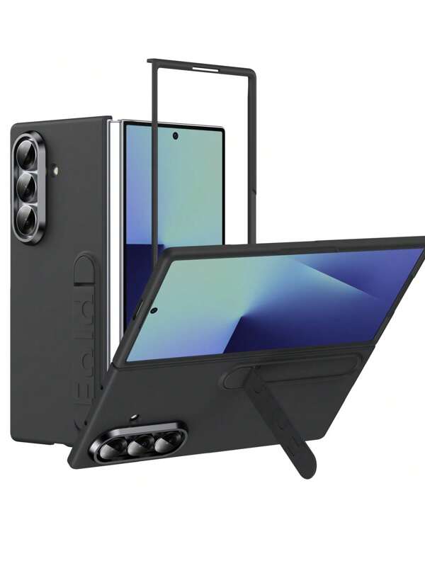 Minimalistyczne, przyjazne dla skóry etui na telefon Galaxy Z Fold7, składana przednia ramka ze stojakiem, twarda osłona ochronna Z Fold7