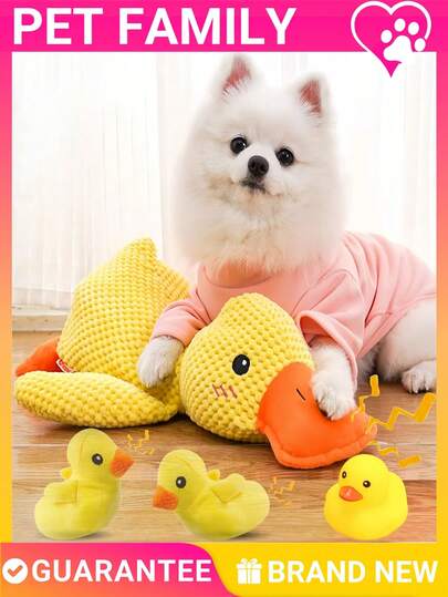 Quacking Duck Plush Holiday Dog Toys With Squeaker For Small Breed Puppies,Dog Chew Toy Christmas Halloween Calming Chew Toys For Anxious Dogs, Cute Interactive Pet Toys Best As Stocking Stuffers Gift