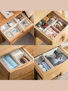 1/3/6/9/12pcs Foldable Non-Woven Fabric Storage Boxes, Suitable For Underwear, Socks And Miscellaneous Items - Space Saving Closet Organizer, Dresser Drawer Storage Boxes - Khaki - View 4