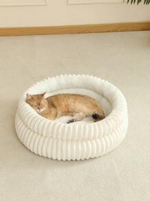 1 件舒适猫窝，柔软可爱的猫床，透气猫睡篮，适合小型、中型和大型猫，所有季节 - 白色 - 查看 6