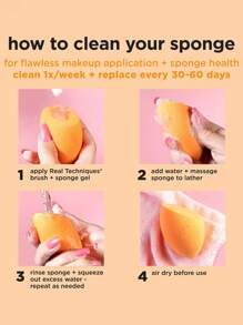 Real Techniques 奇迹美妆蛋套装双装，适用于液体和膏状彩妆的美妆蛋，可打造可叠加遮瑕的妆容，打造自然水润底妆的粉底蛋，不含乳胶泡沫，化妆品，价格实惠，房间装饰，梳妆台，旅行，卧室，化妆配件，粉扑，美妆蛋，散粉扑，化妆海绵，价格实惠，圣诞礼物，化妆品，化妆工具，便宜好物，礼物，女士礼物，圣诞礼物 - 橘色 - 查看 8