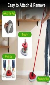 Flat Mop Head Replacements For Ocedar, Microfiber Mop Head Refill For O-Cedar EasyWring And RinseClean Spin Mop, 4 Pack Flat Spin Mop Pads &Amp; 1 Plastic Pad For Cleaning Floor, Wall, Ceiling