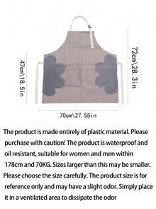 1pc Adjustable Printed Apron, Plastic Material, Water-Resistant Apron, Cooking Kitchen Restaurant Apron For Women, Men, Chef, Barbecue, DIY Crafts, Outdoor Use - Multicolor - View 5