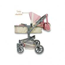 Carriola de Juguete para Muñecas New Noni Modelo IS-9695 Cochecito Moderno y Plegable para Niñas Juego de Simulación y Rol Paseo de Muñecas Ligero y Fácil de Guardar Regalo Perfecto para Niñas - Gris - Ver 4