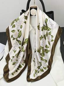 1pc 90cm X 90cm Fashion Versatile Multifunctional Scarf, Minimalist Polka Dot Large Square Shawl Sunscreen Wrap Headscarf For Dress - Multicolor - View 7