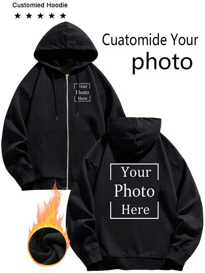 Customized Women's Zip-Up Hoodie/Customize Your And Their/His/Her Beautiful Moments/Family/Beloved Pet/Lover's Photo/Couple/Parent-Child/For The Best Friend/Most Beloved Child/Boyfriend Or Girlfriend/Winter Long Sleeve Sweatshirt/Couple/Parent-Child Set/Thanksgiving/520/Any Photo Can Be Customized/No Restrictions/Welcome To Customize,Ornamental,Dawg,Unique,Custom,Ideal Gifts For Her,Family,Friends,Pink Girls,For Holiday,For Vacation,For Anniversaries,Ornamental,Dawg,Unique,Custom,Ideal Gifts For Her,Family,Friends,Pink Girls,For Holiday,For Vacation,For Anniversaries,Customized Women Clothing