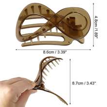 2pcs Plastic Hair Claws, Hair Clips Hair Barrettes For Women - Coffee - View 4