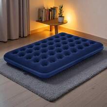 QUEEN-SIZE Inflatable Mattress Camping Air Bed - Navy Blue - View 1