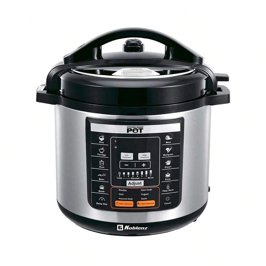 Olla de presión eléctrica Koblenz Kitchen Magic Pot kmp-1000 inoxidable cocción rápida multiuso eléctrica olla inteligente cocina moderna multiusos gran capacidad segura - Negro - Ver 1