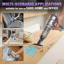 16000Pa Handheld Vacuum Cleaner, Vacuum Cleaner And Air Purifier, High Power Wet & Dry Handheld Car Vacuum Cleaner With Multiple Nozzles/Small Floor Mop, Suitable For Car, Home, Office And Pets - Multicolor - View 4