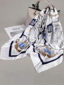 1pc 90cm X 90cm Fashion Versatile Multifunctional Scarf, Minimalist Polka Dot Large Square Shawl Sunscreen Wrap Headscarf For Dress - Multicolor - View 15