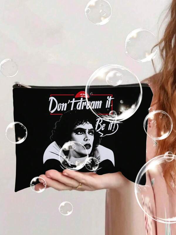 The Rocky Horror Makeup Bag - Double-Sided "Don't Dream It Be It" Movie Design Cosmetic Case, Vintage Rocky Horror Picture Show Fan Gift, Polyester Makeup Purse For Women & Costume Parties, Halloween Makeup Bag, Costume Party Accessory, Playful Text Design, Lightweight Carryall,Makeup Bag,Make Up Bag,Makeup Bags,Cosmetic Bag,Makeup Organiser,Travel,Makeup Pouch,Bag,Vanity,Make Up Pouch,Travel Essentials,Pouch Bag,Travel Essential,Vanity Accessories,Small Makeup Bag,Makeup Pouch,Cosmetic Bag,Travel Essential,Large Capacity,Large Makeup Bag,Christmas Gifts,Pouch,Travel,Gifts For Women,Women's Necessaire,Travel Essential,Pouch,Clutch / Small Handbag,Necessaire,Makeup Organizer,Makeup Organize,Pouch,Brush Holder,Mini Pouch,Large Capacity Pouch