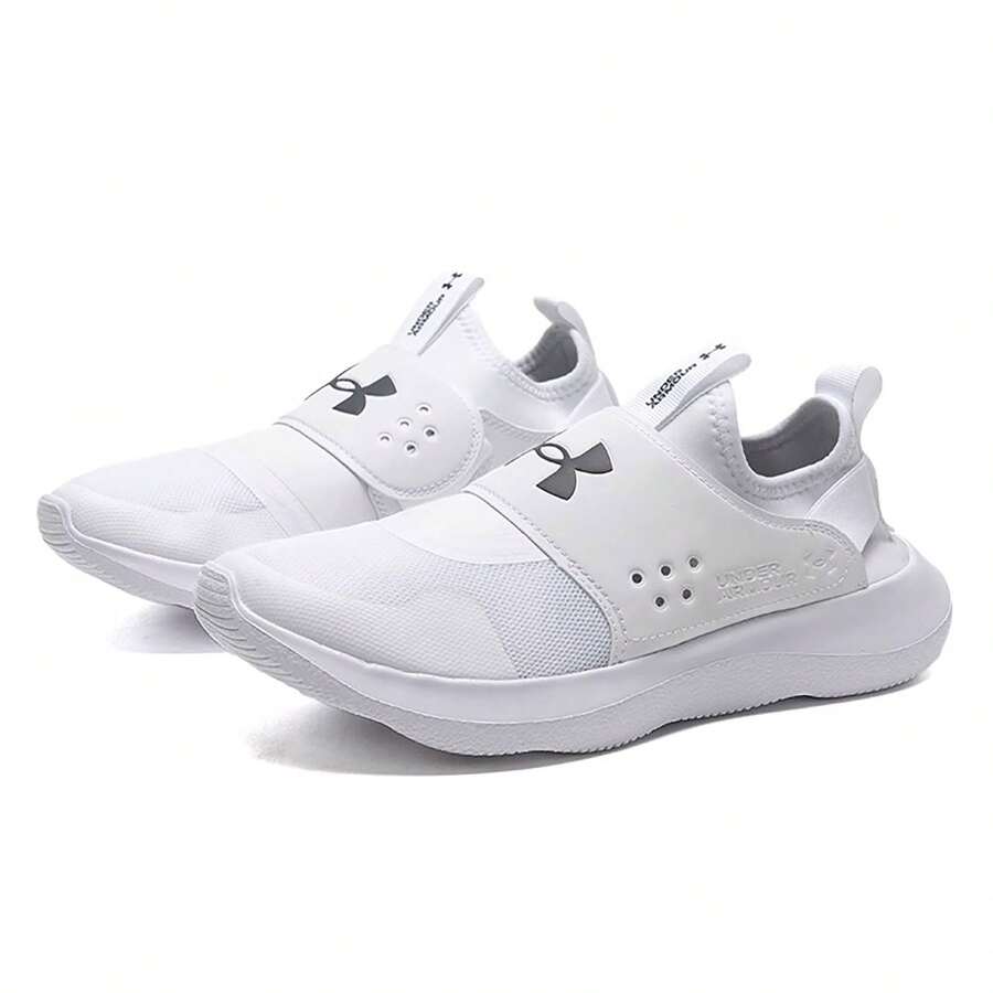 Under Armour Runplay 男士舒适柔软弹性透气轻便运动鞋,健身训练跑步鞋,一脚蹬款式,建议选购大一码。 - 白色 - 查看 1