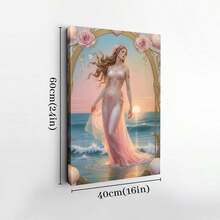 1pc Framed Canvas Poster, Aphrodite, Greek Goddess Of Love And Beauty, Nouveau Mythology, Divine Feminine Decor, Romantic Artwork Wall Art Canvas Paintings, Ideal Gift For Bedroom Living Room Corridor, Wall Art, Room Decoration, 2D Flat Print - 彩色 - 查看 10