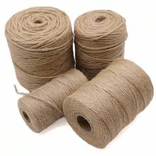 Cuerda de yute natural de 200 m/100 m y 2 mm para decoración del hogar, boda, cinta de lino, moño, manualidades, regalo, Navidad, fiesta de cumpleaños, envoltura - Multicolor - Ver 9