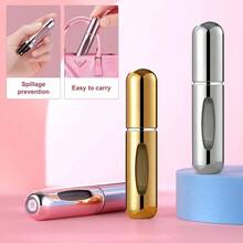 1 Perfume Refillable Bottle Travel Mini Aerosol Spray Refilling Bottle, Suitable For Men And Women, Pocket Dispenser Perfume Spray, 5ml Refillable Leak Proof Travel Perfume Spray, Suitable For Family And Friends Birthday Gifts, Holiday Gifts, Convenient Travel - 金色 - 查看 8