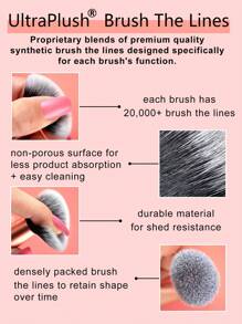 Real Techniques 艺术家必备化妆刷套装，适用于粉底、腮红、高光、眼影和眼线，专业化妆工具，合成刷毛，纯素且无动物实验，5 件套，化妆刷套装，化妆刷套装，化妆刷套装，全套化妆工具，化妆刷套装，全套化妆工具，化妆刷套装，化妆刷套装，化妆礼盒套装 - 玫紅色 - 查看 9