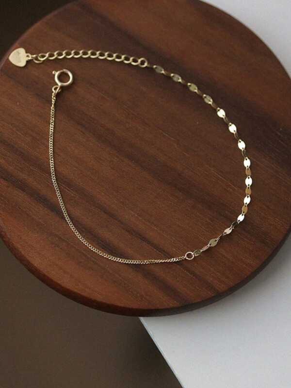 falinne S925 Silver Plated 14K Gold Jewelry, Delicate Shiny High-End Spliced Minimalist Bracelet, Adjustable Size, Tarnish-Resistant, Hypoallergenic, Suitable For Women